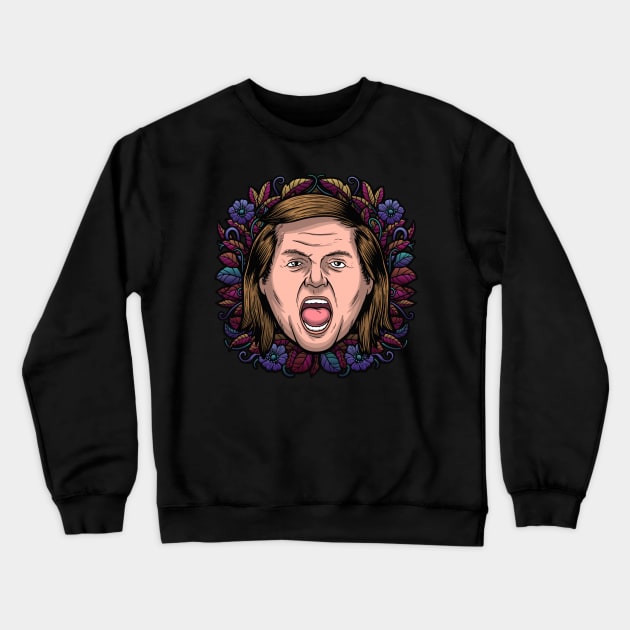 Sam Kinison (Flowered) Crewneck Sweatshirt by Baddest Shirt Co.